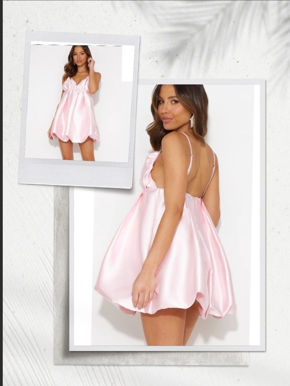 KLESIS Satin Bubble Babydoll Dress